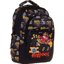Uravas Store Kaukko Kids&love Erkek Çocuk Siyah Kırmızı Arazi Aracı Ilkokul Okul Sırt Çantası