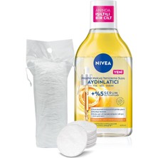 Uravas Store Nıvea Aydınlatıcı Serum Içerikli Micellar Makyaj Temizleme Suyu 400ML, Serum Içerikli, Pamuk Hediyeli