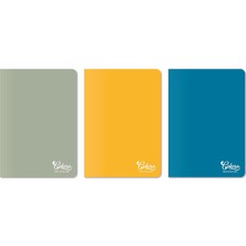 Uravas Store Meteksan Colors Ofis Serisi, A4 60 Yaprak Çizgili Karton Kapaklı Defter 3'lü Paket, Mavi, Gri, Sarı