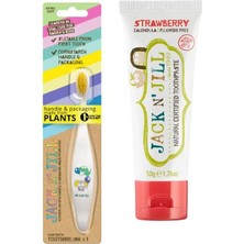 Uravas Store Jack N' Jıll Jack N Jill Bebek Diş Fırçalama Seti (Fil&dino Diş Fırçası - Çilek Aromalı Macun 50G)