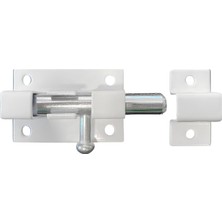Uravas Store BADEM10 Kapı Sürgüsü Küçük Metal Beyaz Mavzer Sürgü Sürgülü Kilit 25X40 mm Kapı Pencere Emniyet Kilidi