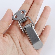Uravas Store Gergi Mandalı Çelik Sandık Kaput Kilidi Klipsi 7.5 cm Düz Parlak Krom 2 Adet
