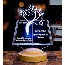 Uravas Store Öğretmenler Günü Hediyesi 3D LED Lamba - Mezuniyet Hatırası, Isimli Öğretmene Hediye, Kitap Tasarımlı Sevgili Öğretmenim Masa Lambası