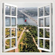 Uravas Store Pencere Poster Duvar Kağıdı Istanbul Köprü Yapışkanlı Sticker