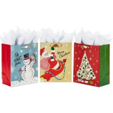 Uravas Store Hallmark Kağıt Mendil ile Vintage Noel Hediye Çantası Paketi