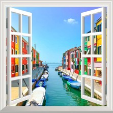 Uravas Store Pencere Poster Duvar Kağıdı Burano Yapışkanlı Sticker