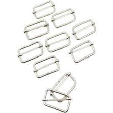 Uravas Store Usin 6 Adet 2 cm Lik Metal Gümüş Çanta Sapı Kemer Dar Kolon Kumaş Boy Ayar Tokası Klipsi