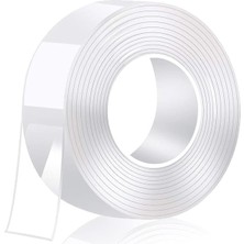 Uravas Store Orret Home Çift Taraflı Nano Bant Extra Güçlü Yeniden Kullanılanilir Silikon Bant Şeffaf 1 Metre