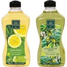 Uravas Store Eyüp Sabri Tuncer Doğal Zeytinyağlı Sıvı Sabun Çeşme Limonu ve Ayvalık Zeytin Çiçeği Sıvı Sabun 1500 ml