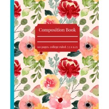 Uravas Store Composition Book, 110 Pages, College Ruled, Floral Design