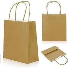 Uravas Store Altın Rengi Kağıt Çanta Büklüm Sap Orta 25 * 31)(5ADET)