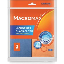 Uravas Store Macro Max Mikrofiber Cam Bezi 2'li Set, Mikrofilament Teknolojisi ile Leke ve Iz Bırakmaz Ayna Bezi