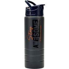 Uravas Store Paslanmaz 304 Çelik Matara Pipetli Motivasyon Matarası Suluğu 304 Çelik Suluk Füme 750 ml 1156