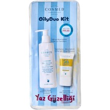 Uravas Store Cosmed Oilyduo Kit, Yağlı/karma Ciltler Için Arındırıcı Yüz Temizleyici 200ML ve SPF50+ Güneş Kremi 40ML