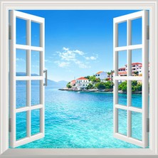 Uravas Store Pencere Poster Duvar Kağıdı Yunanistan Firkardo Yapışkanlı Sticker