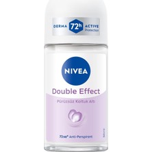 Uravas Store Nıvea Kadın Roll-On Deodorant Double Effect 50ML, 72 Saat Anti-Perspirant Koruma, Alkolsüz, Pürüzsüz Koltuk Altı