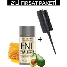 Uravas Store Fontenay Hair Wax Stick 75GR + Profesyonel Topuz Krepe Şiş Tarak 3043 2'li Set