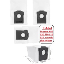 Uravas Store Dreame X40 X30 S30 S10 S20 X10 X20 ile Uyumlu Çöp Torbası - 3 Adet