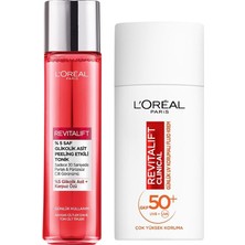 Uravas Store L’oréal Paris Revitalift Clinical Spf 50+ Yüz Güneş Kremi 50 ml +%5 Saf Glikolik Asit Peeling Etkili Tonik
