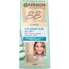 Uravas Store Garnier Bb Krem Hyaluronik Asit Aloe Vera Açık Ton Pompa Dispenserli 50ML