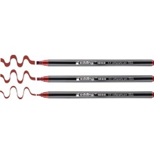 Uravas Store Edding 1255 Kaligrafi Kalemi - Kızıl Göl - 3 Kalem - Kaligrafi Ucu 2 - 5 mm