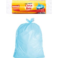 Uravas Store Koroplast Orta Boy Çöp Torbası 15'li 55X60 Cm, Sızdırmaz & Dayanıklı, Çift Katlı, Geri Dönüştürülebilir Orta Boy Çöp Poşeti, Mutfak, Ofis, Ilk Yardım Çantası, Okul, Kantin, Market, Bahçe, Balkon