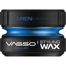Uravas Store Vasso Saç Şekillendirici Wax | Tüm Saç Tipleri | Ekstra Tutuş, Islak ve Parlak Görünüm | Neme Dayanıklı | Aqua Baller 150 ml