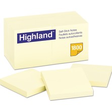 Uravas Store Highland Notlar, 3 x 3 Inç, Sarı, 18-Ped/paket