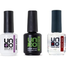 Uravas Store Fontenay Kalıcı Oje Set Rubber Base Gel 15ML+SUPERSHINE Top Coat 15ML+UNO Non-Acid Primer Bond 15 ml Şeffaf