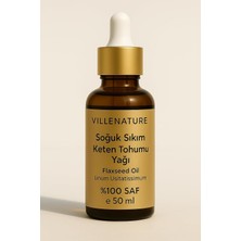 Uravas Store Soğuk Sıkım Keten Tohumu Yağı, Cilt ve Saç Bakımı, %100 Saf ve Doğal, Nemlendirici ve Besleyici, 50 ml