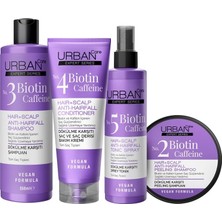 Uravas Store Urban Care Expert Biotin ve Kafein Dökülme Karşıtı Peeling Şampuan Krem Tonik 4lü Set-Vegan