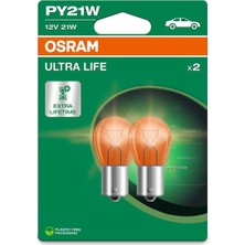 Uravas Store Osram Ampul PY21W 21W 12V BAU15S10XBLI2QR2B Blister Ultralife Osr 7507ULT-2BL