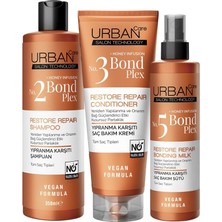 Uravas Store Urban Care Bond Plex Restore Repair Yıpranma Karşıtı Şampuan Krem Süt Saç Bakım Seti 3'lü-Vegan