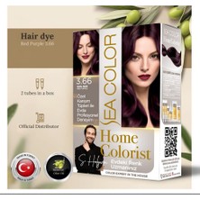 Uravas Store Sea Color Home Colorist Set Saç Boyası 3.66 Kızıl Mor Red Purple