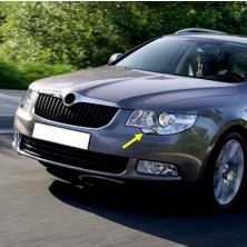Uravas Store Sol Ön Far Yıkama Kapağı Krom 3T0955109A Skoda Superb Mk2 ile Uyumlu 2009-2013