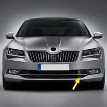 Uravas Store Ön Tampon Sol Sis Yanı Izgarası Krom 3V0853665 Skoda Superb 3 ile Uyumlu 2015-19