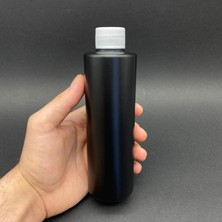 Uravas Store 250 cc Siyah Pe Şişe - Beyaz Kapaklı - 250 ml Kapaklı Plastik Şişe x 6 Adet