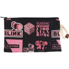Uravas Store Alp Collection Blackpink K-Pop Desenli Kalemlik Fermuarlı Makyaj Çantası Orta Boy 12CM x 20CM