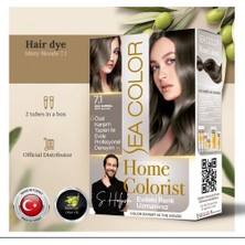Uravas Store Sea Color Home Colorist Set Saç Boyası 7.1 Sisli Kumral Mısty Blonde
