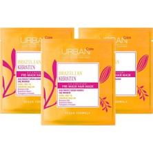 Uravas Store Brezilya Keratin Düzleştirici Etkili Duş Öncesi Saç Bakım MASKESI-3X50ML-VEGAN