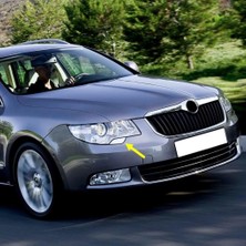 Uravas Store Sağ Ön Far Yıkama Kapağı Krom 3T0955110A Skoda Superb Mk2 ile Uyumlu 2009-2013