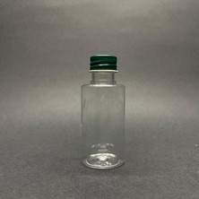 Uravas Store 30 cc Pet Şişe Silindir Kısa - Yeşil Metal Kapaklı- 30ML Pet Şişe- x 10 Adet