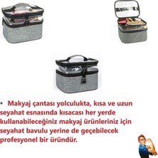 Uravas Store Ankaflex Makyaj Çantası Çift Bölmeli Şeffaf Çok Amaçlı Su Geçirmez Derin Hazneli Geniş Hacimli Profesyonel 3838000002