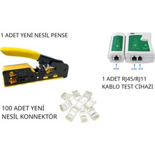 Tools 3'lü Network Seti - Ez RJ45 Network Pense - Test Cihazı - 100 Adet RJ45 Konnektör