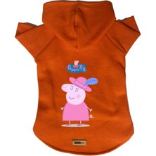 Uravas Store Kapişonlu Polar Sweatshirt Köpek ve Kedi Kıyafeti & Elbisesi Turuncu Peppa Pig Xl