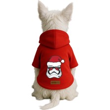 Uravas Store Baskılı Içi Polarlı Köpek ve Kedi Kıyafeti & Elbisesi - Kırmızı Renk Kapüşonlu Hoodie B6F11 6xl
