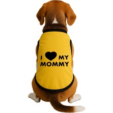 Uravas Store Monopetz Yeni Sezon Köpek ve Kedi Kıyafeti Sarı I Love Mommy L