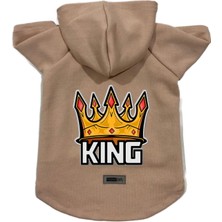 Uravas Store Monopetz Kapişonlu Polar Sweatshirt Köpek ve Kedi Kıyafeti & Elbisesi - Pudra King M Beden
