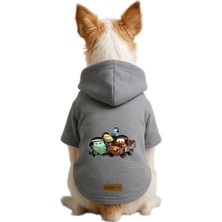 Uravas Store Baskılı Içi Polarlı Köpek ve Kedi Kıyafeti & Elbisesi - Gri Renk Kapüşonlu Hoodie BF9BB, 6xl