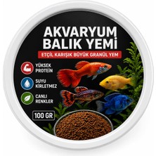 Uravas Store Etçil Akvaryum Balık Yemi, Granül 500–800 Micron, Yüksek Proteinli%50, Hızlı Büyüme, Canlı Renk, Tüm Tropikal Balıklar Için (100 Gr)